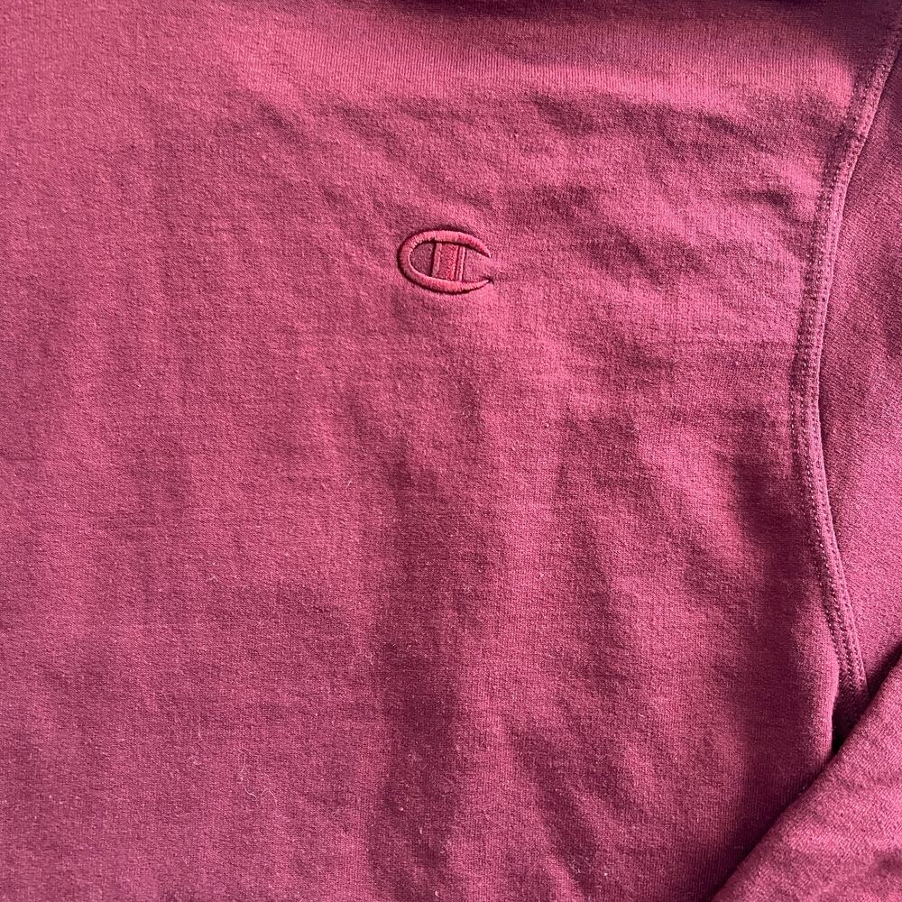 Champion Reverse Weave Hoodie Burgundy Men’s Large Pullover - Picture 11 of 12